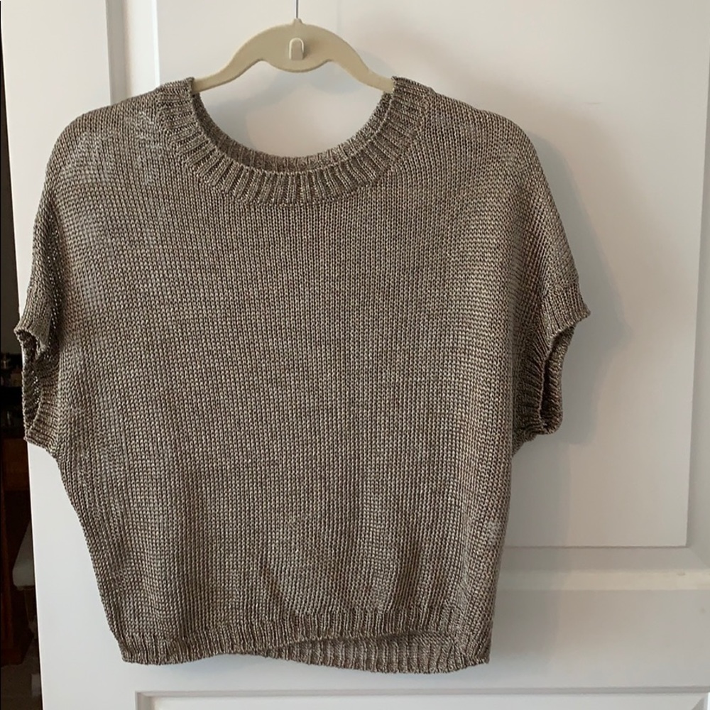 Vince gold short sleeved tunic / sweater